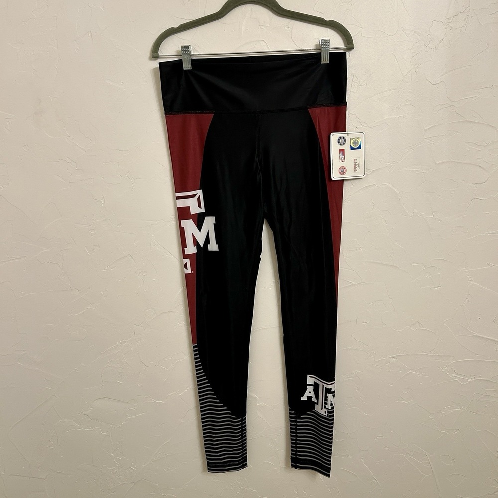 Sideline Apparel Texas A&M Leggings Maroon Black White Aggies Collegiate Size M